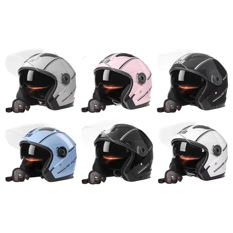 Retro 3/4 Open-Face Motorcycle Helmet with Double Lens – AeroRide | ventumra