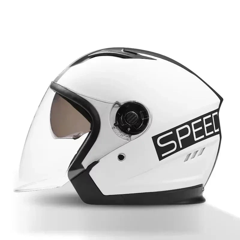 Retro 3/4 Open-Face Motorcycle Helmet with Double Lens – AeroRide | ventumra