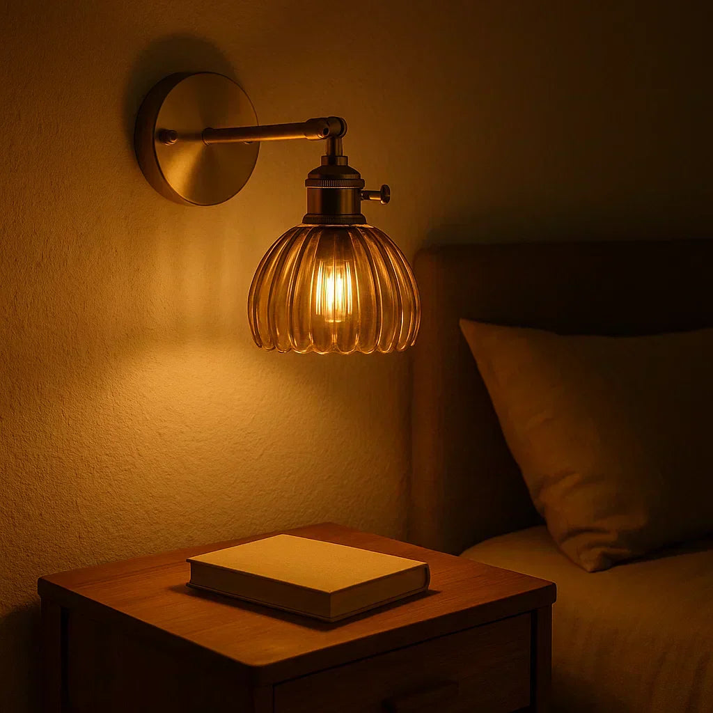 Retro Wall Lamp with Tulip Glass Shade Vintage Style | ventumra