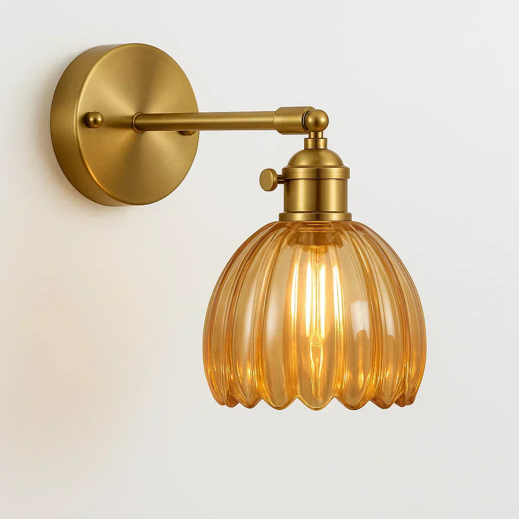 Retro Wall Lamp with Tulip Glass Shade Vintage Style | ventumra