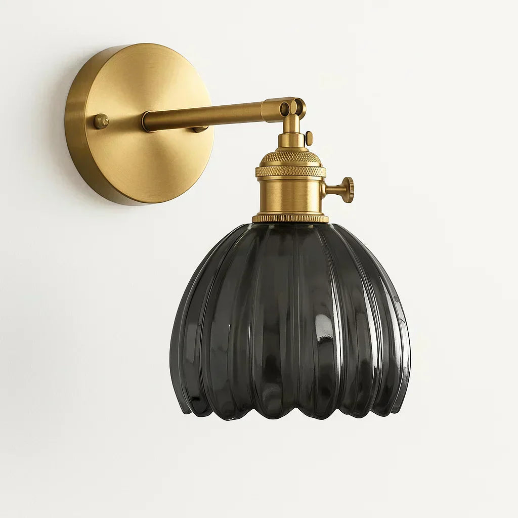 Retro Wall Lamp with Tulip Glass Shade Vintage Style | ventumra