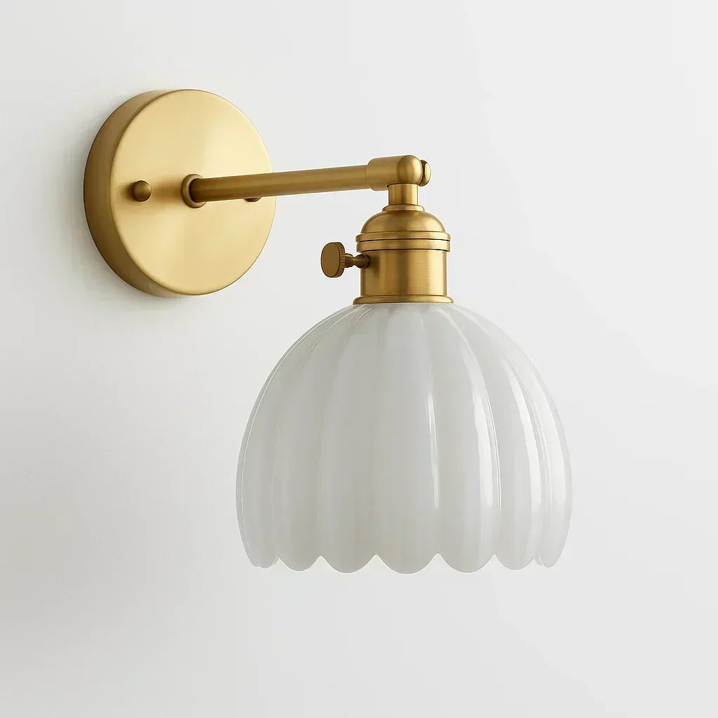 Retro Wall Lamp with Tulip Glass Shade Vintage Style | ventumra