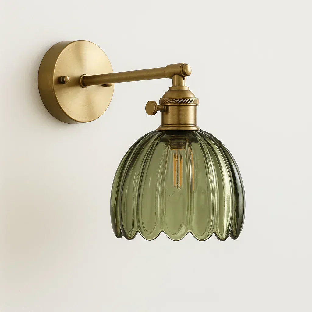Retro Wall Lamp with Tulip Glass Shade Vintage Style | ventumra