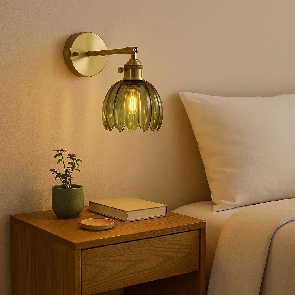 Retro Wall Lamp with Tulip Glass Shade Vintage Style | ventumra