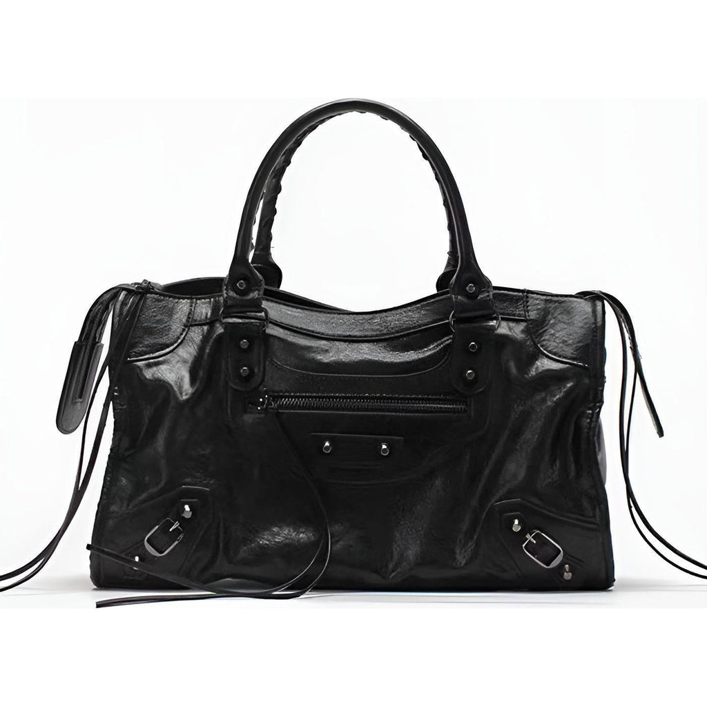 Salome Bag Spacious Handbag in PU Leather Black | ventumra