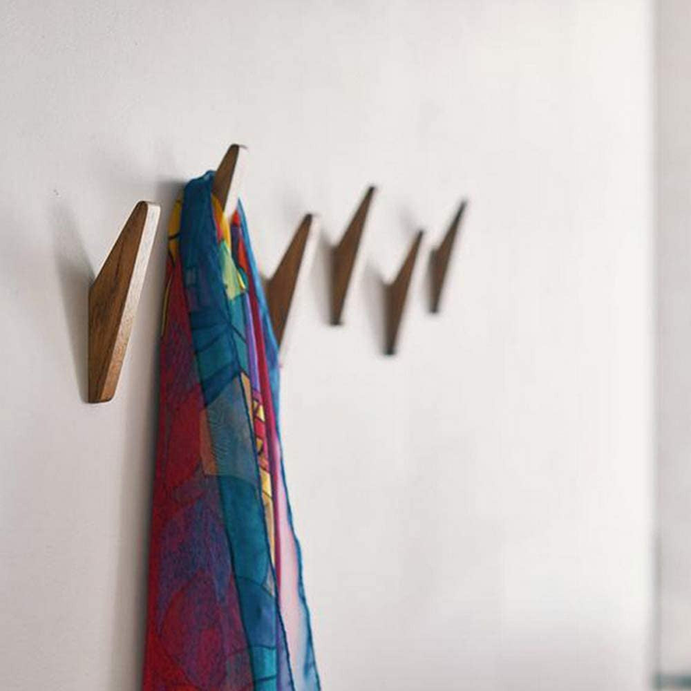 Set of Wall Hooks Nordhaak – 6 Minimalist Clothing Hooks Made of Solid Wood | ventumra