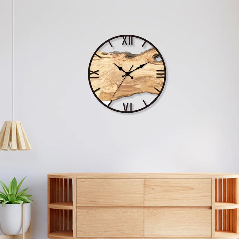 Silent Wall Clock Made of Acrylic and Wood | ventumra