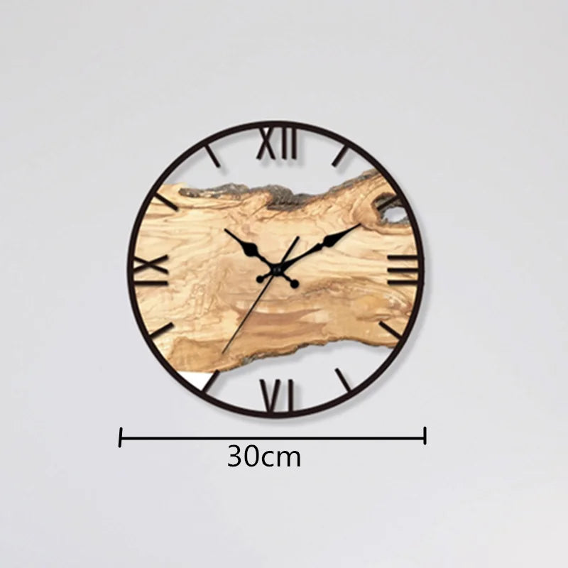 Silent Wall Clock Made of Acrylic and Wood | ventumra