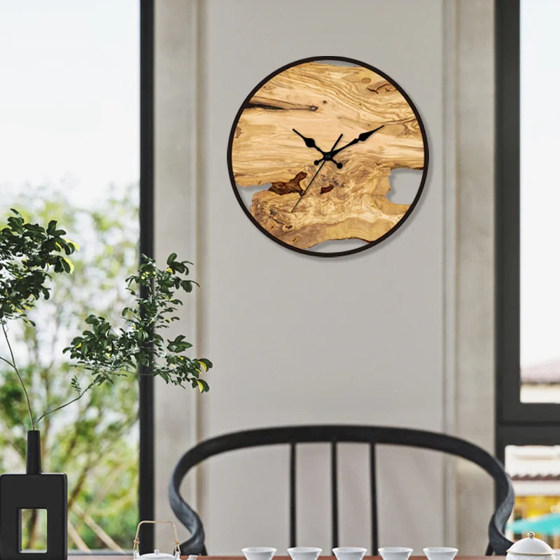 Silent Wall Clock Made of Acrylic and Wood | ventumra