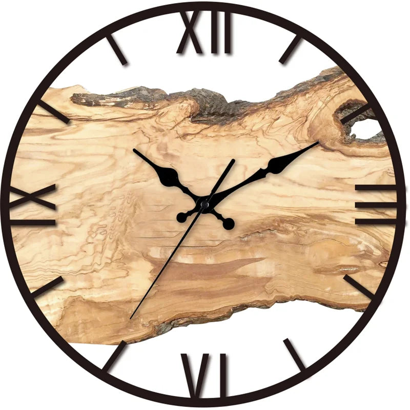 Silent Wall Clock Made of Acrylic and Wood | ventumra