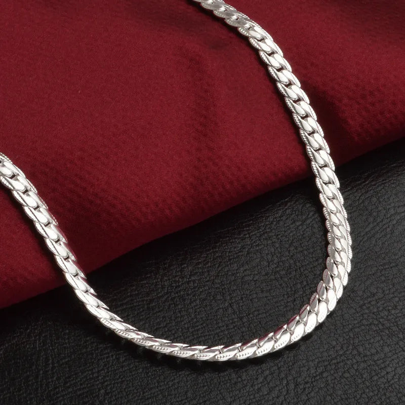 Sterling Silver Chain Necklace - Lucky Elegance | ventumra
