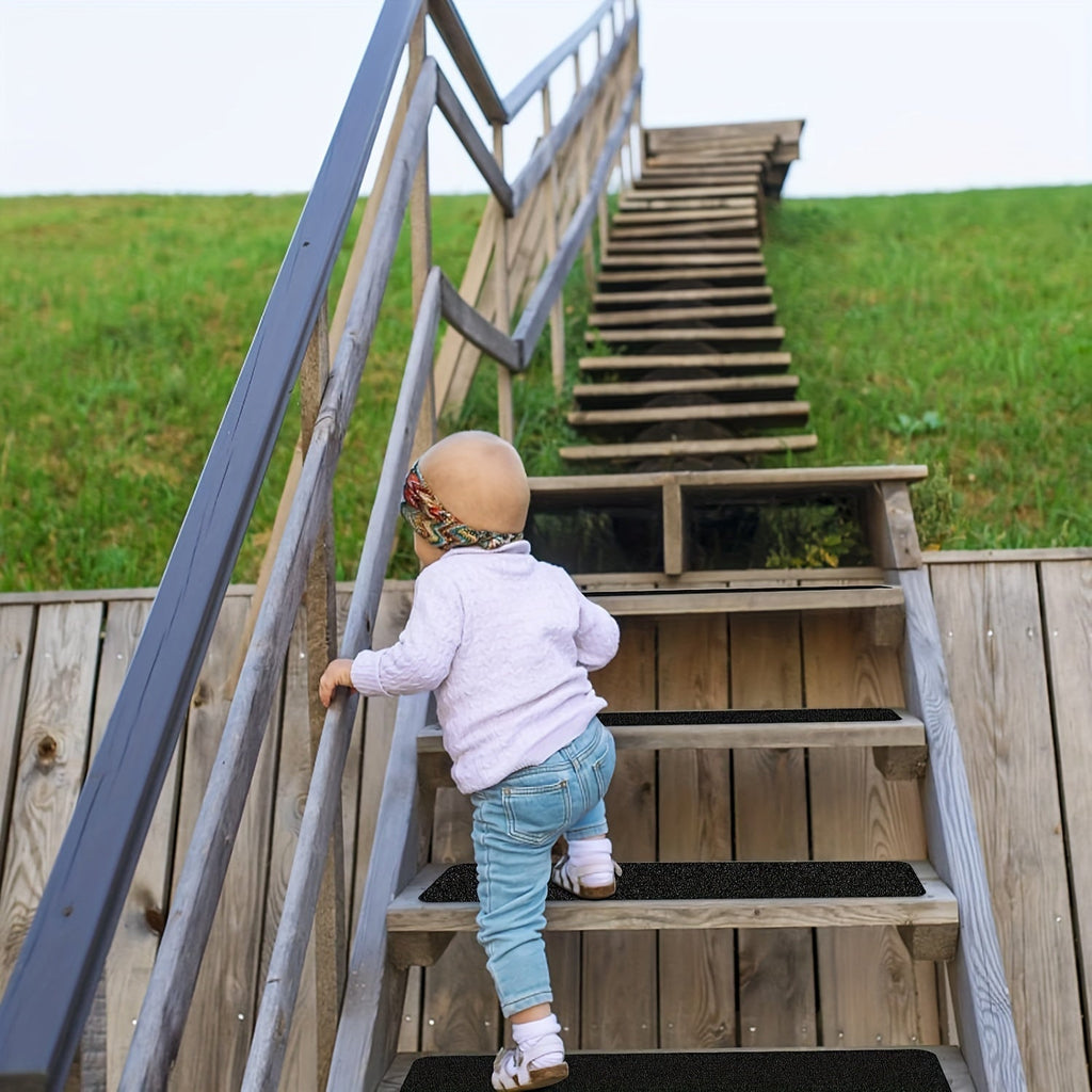Slip-Resistant Stair Treads 10-pack – 6"x24", 80-Grit, Weather-Resistant | ventumra