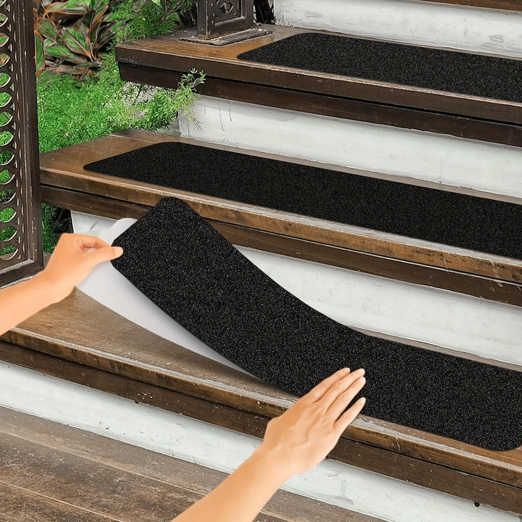 Slip-Resistant Stair Treads 10-pack – 6"x24", 80-Grit, Weather-Resistant | ventumra