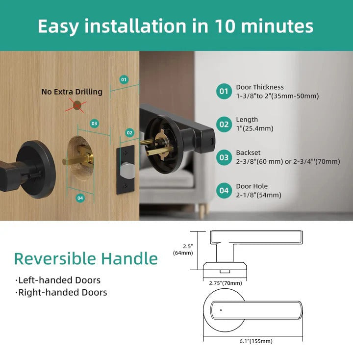 Smart Handle Door Lock with Keyless Access | ventumra