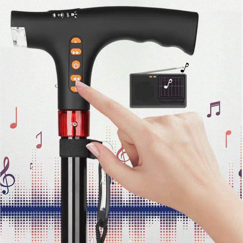 Smart Walking Stick LED Light Radio & Alert Function Adjustable | ventumra