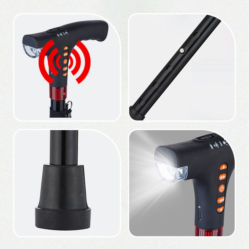 Smart Walking Stick LED Light Radio & Alert Function Adjustable | ventumra