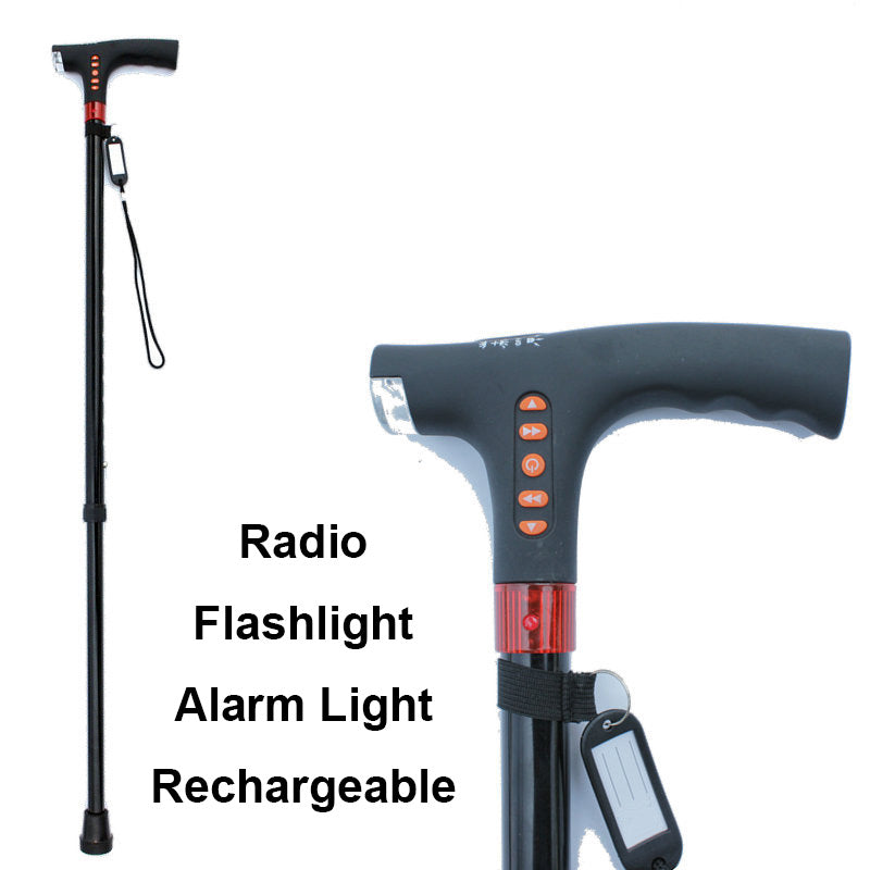 Smart Walking Stick LED Light Radio & Alert Function Adjustable | ventumra