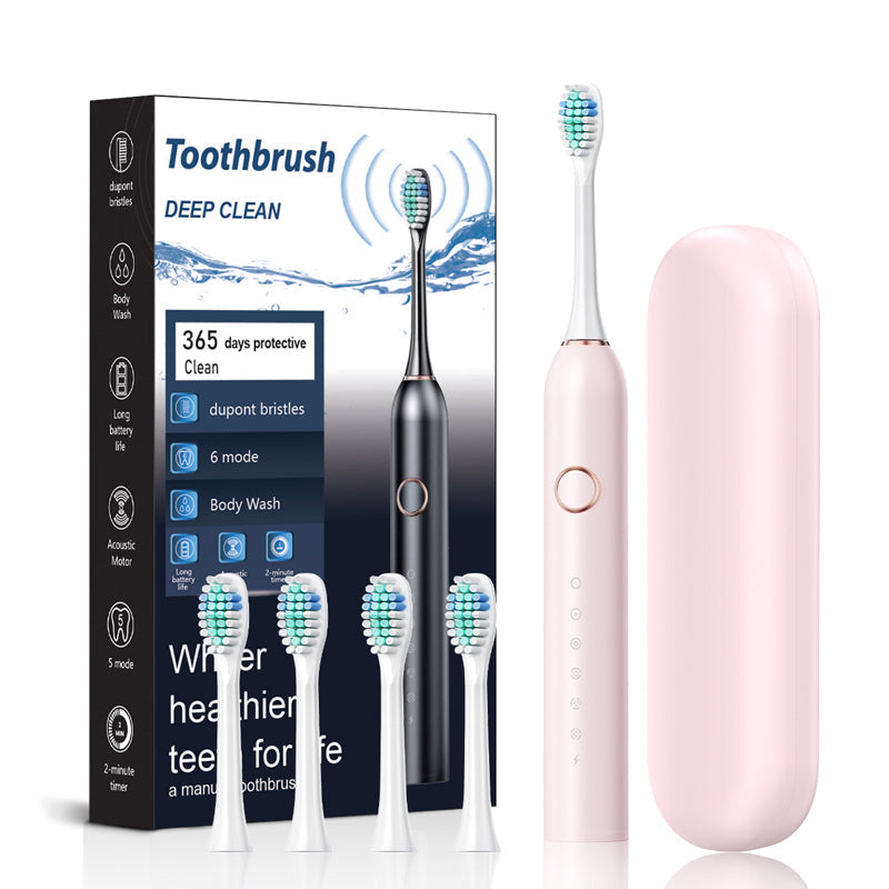 Sonic Electric Toothbrush 6 Modes & IPX7 Waterproof White, Black, Pink | ventumra