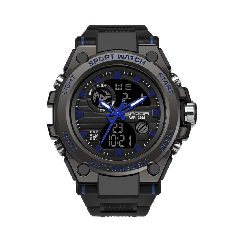 Sporty Dual Display Men's Watch Waterproof, Luminous | ventumra