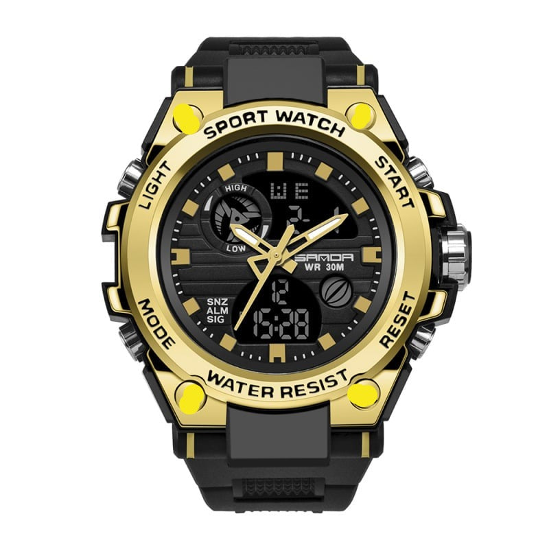 Sporty Dual Display Men's Watch Waterproof, Luminous | ventumra