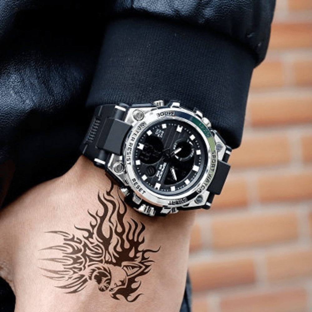 Sporty Dual Display Men's Watch Waterproof, Luminous | ventumra