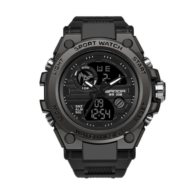 Sporty Dual Display Men's Watch Waterproof, Luminous | ventumra