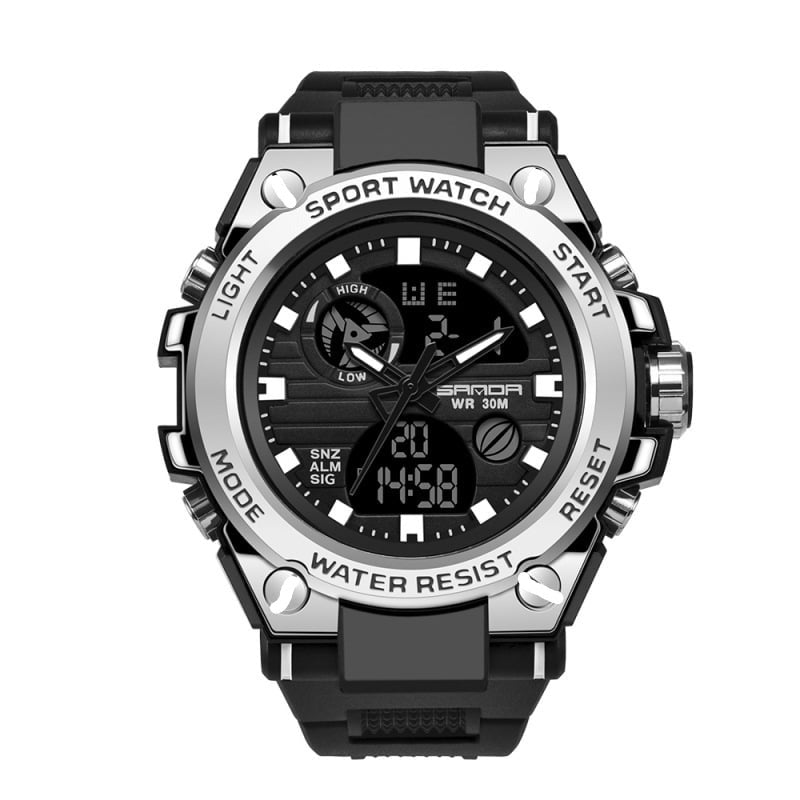 Sporty Dual Display Men's Watch Waterproof, Luminous | ventumra