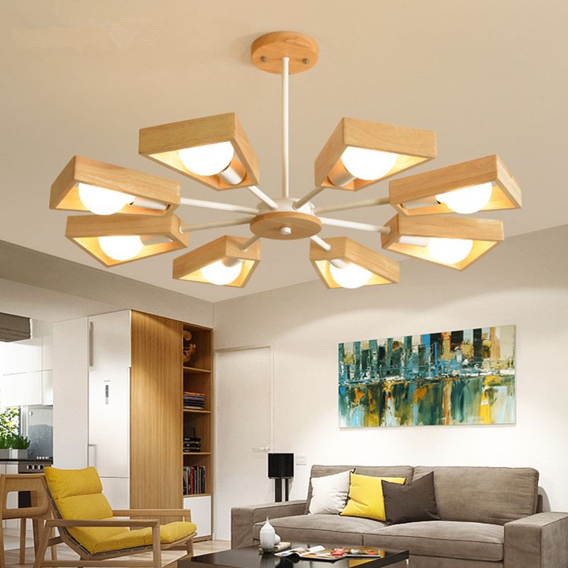 Geometric Wood Sputnik Chandelier | ventumra