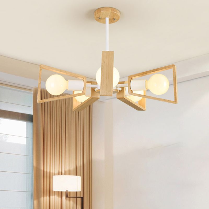 Geometric Wood Sputnik Chandelier | ventumra