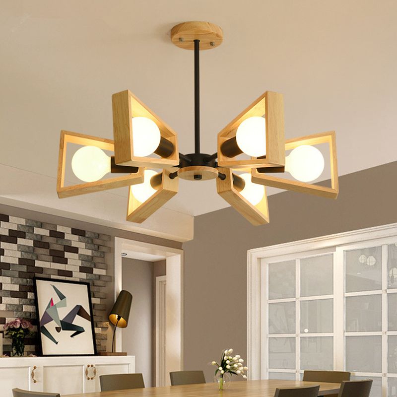 Geometric Wood Sputnik Chandelier | ventumra