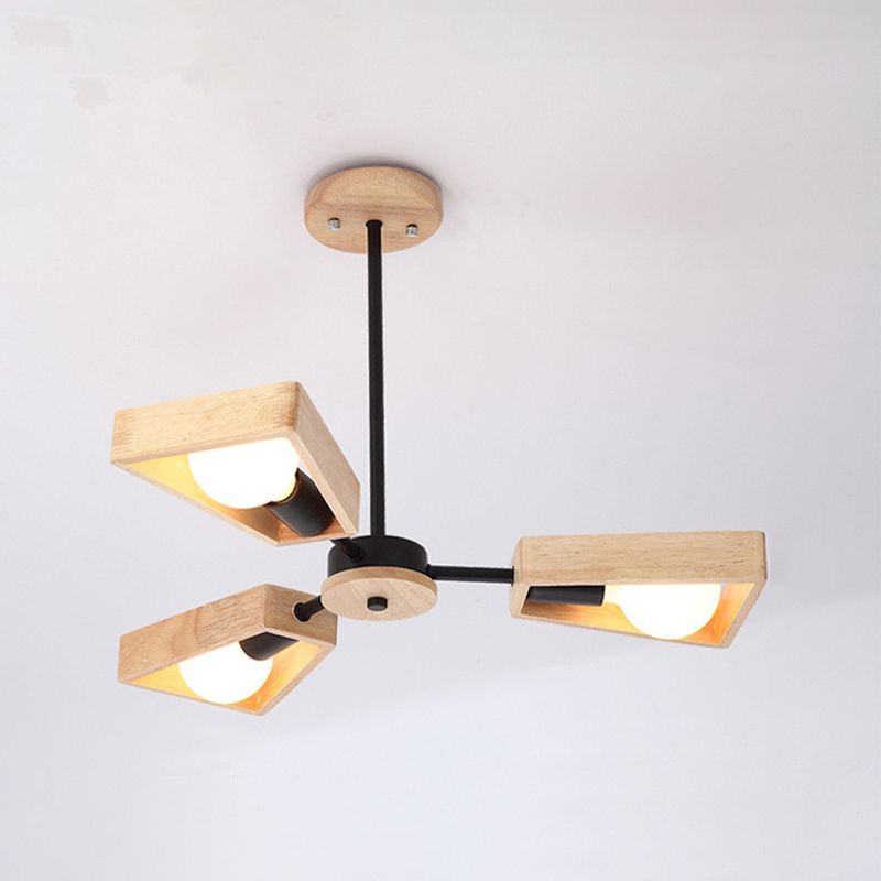 Geometric Wood Sputnik Chandelier | ventumra