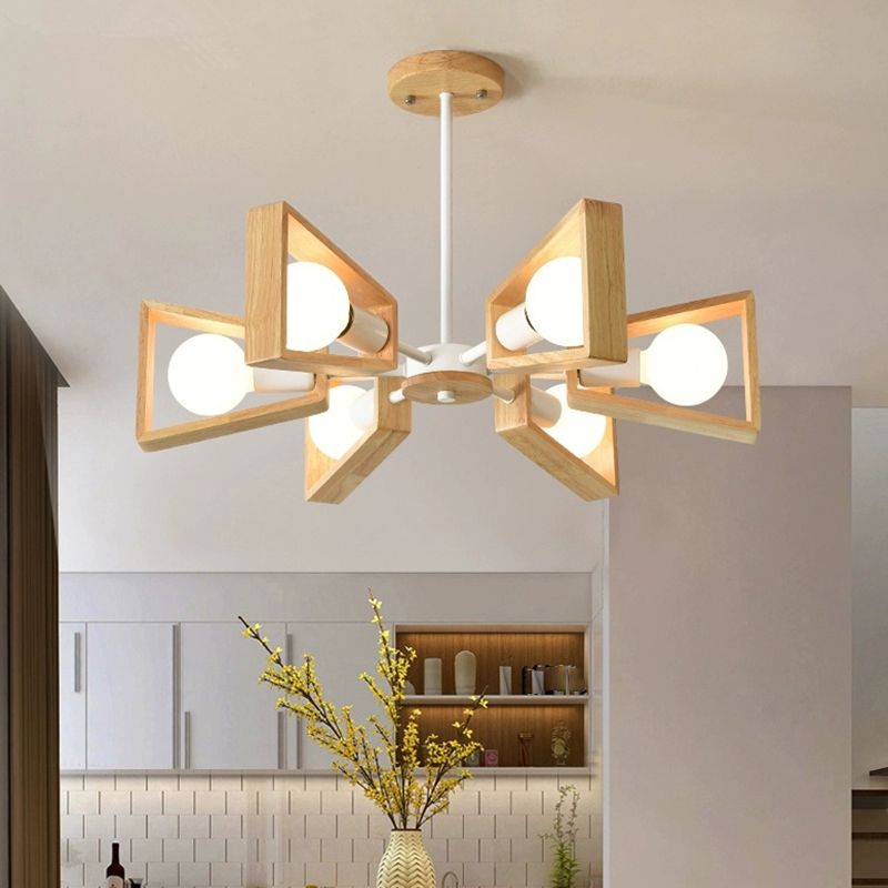 Geometric Wood Sputnik Chandelier | ventumra