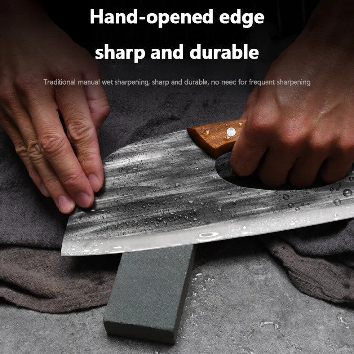 Forged Chef's Knife - Steel Blade, Wooden Handle | ventumra