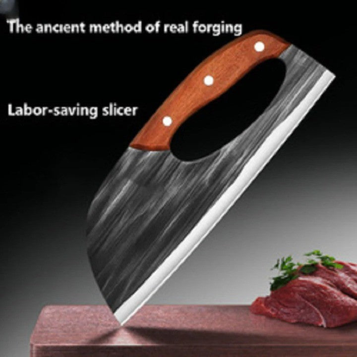 Forged Chef's Knife - Steel Blade, Wooden Handle | ventumra