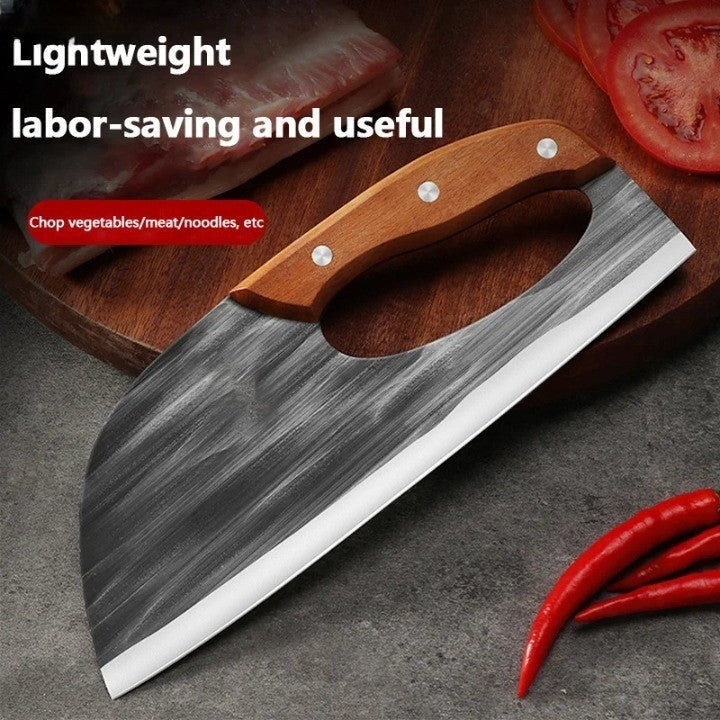 Forged Chef's Knife - Steel Blade, Wooden Handle | ventumra