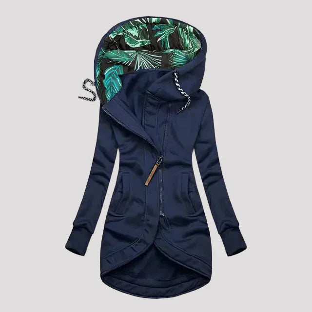Women's Asymmetrical Zip Longline Hoodie | ventumra