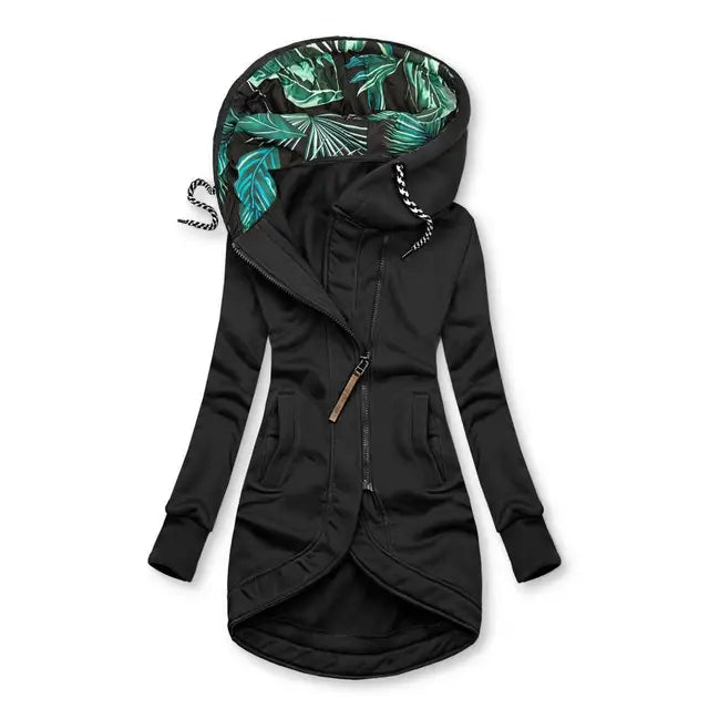 Women's Asymmetrical Zip Longline Hoodie | ventumra