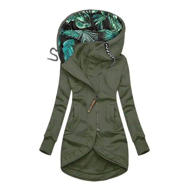 Women's Asymmetrical Zip Longline Hoodie | ventumra