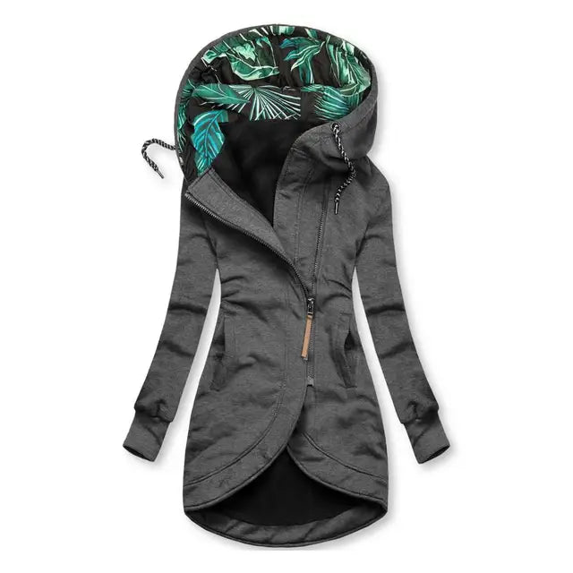 Women's Asymmetrical Zip Longline Hoodie | ventumra