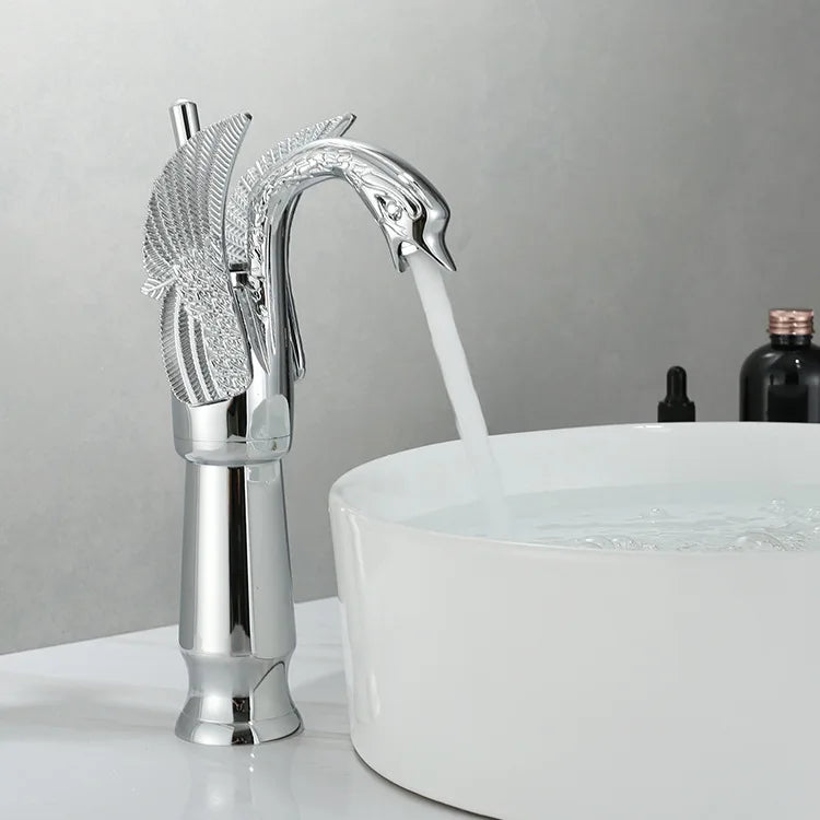 Swan Single Handle Golden Basin Faucet | ventumra