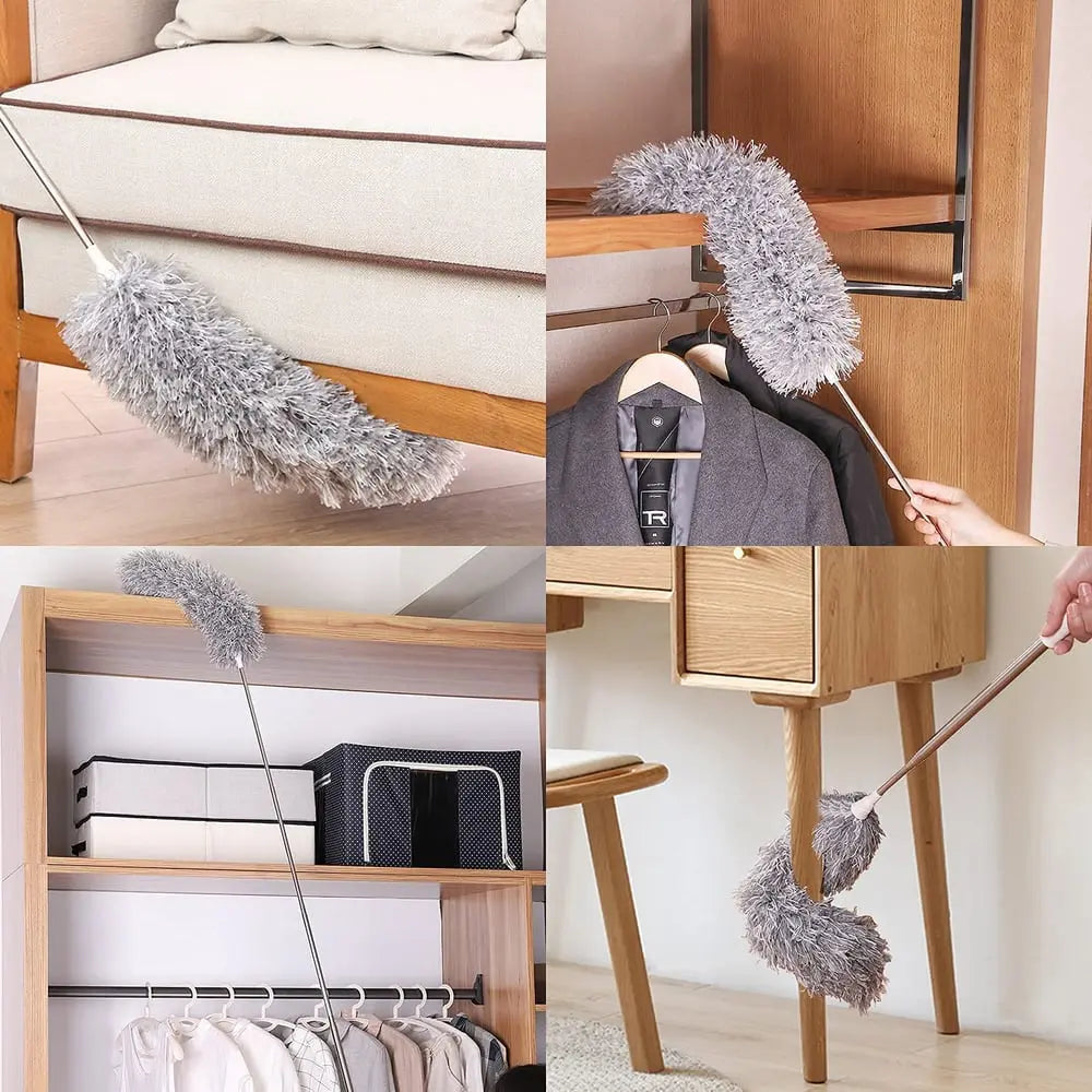 Telescopic dust duster with extra long microfiber head (Free 3 replacement cleaning heads) | ventumra