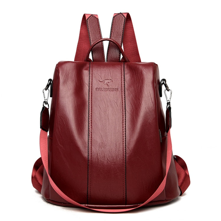 Vintage Leather Convertible Backpack for Women | ventumra