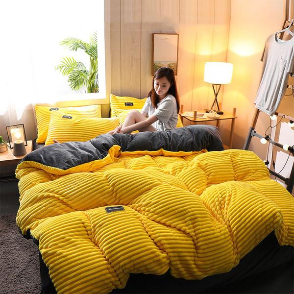 Thickened Corduroy Velvet Bedding Set | ventumra