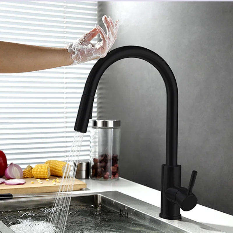 TouchTech Touchless Sensor Kitchen Faucet with Pull-Down Sprayer | ventumra
