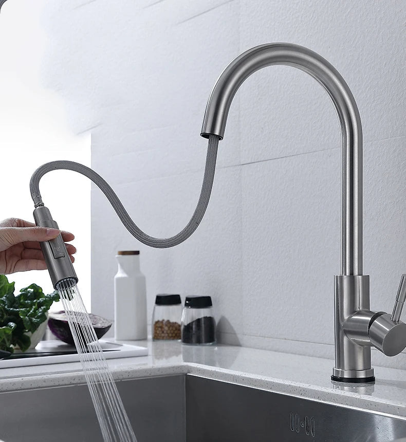 TouchTech Touchless Sensor Kitchen Faucet with Pull-Down Sprayer | ventumra