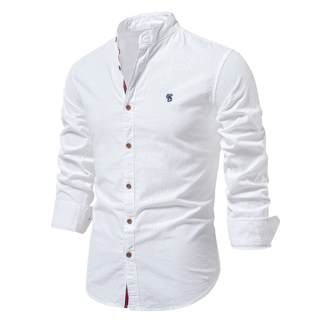Band Collar Cotton Shirt | ventumra