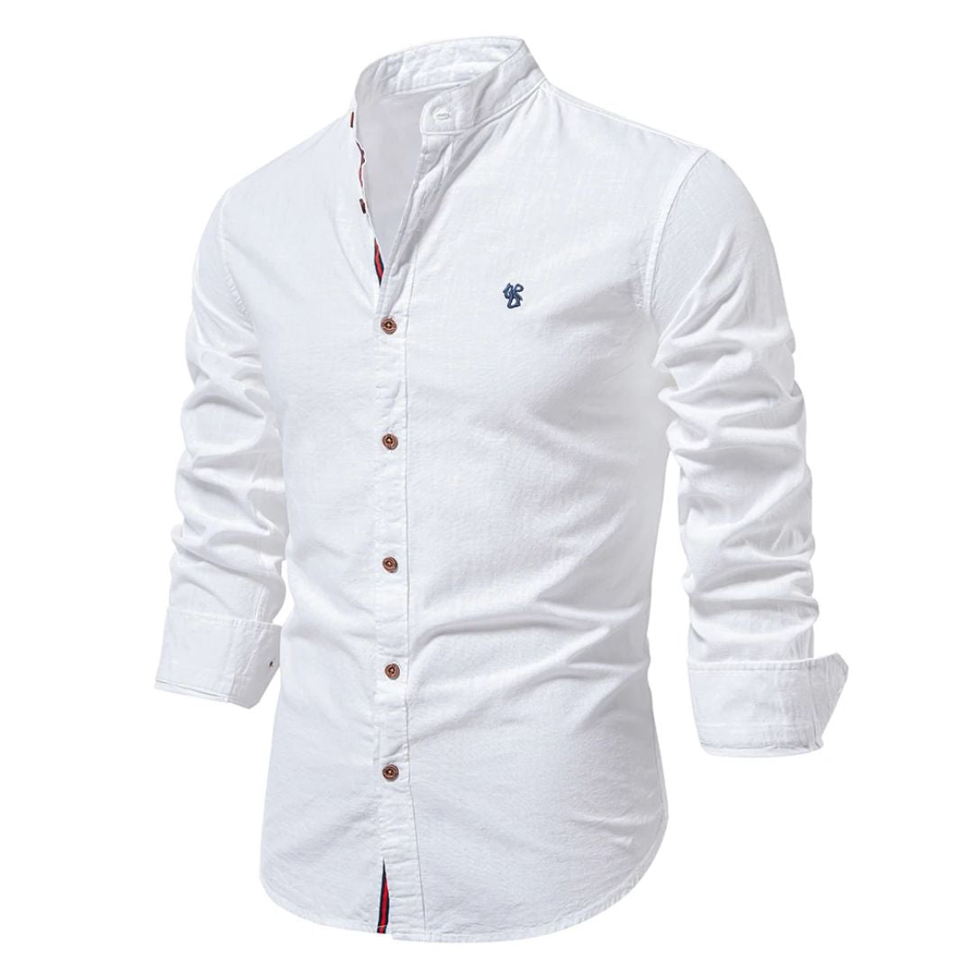 Band Collar Cotton Shirt | ventumra
