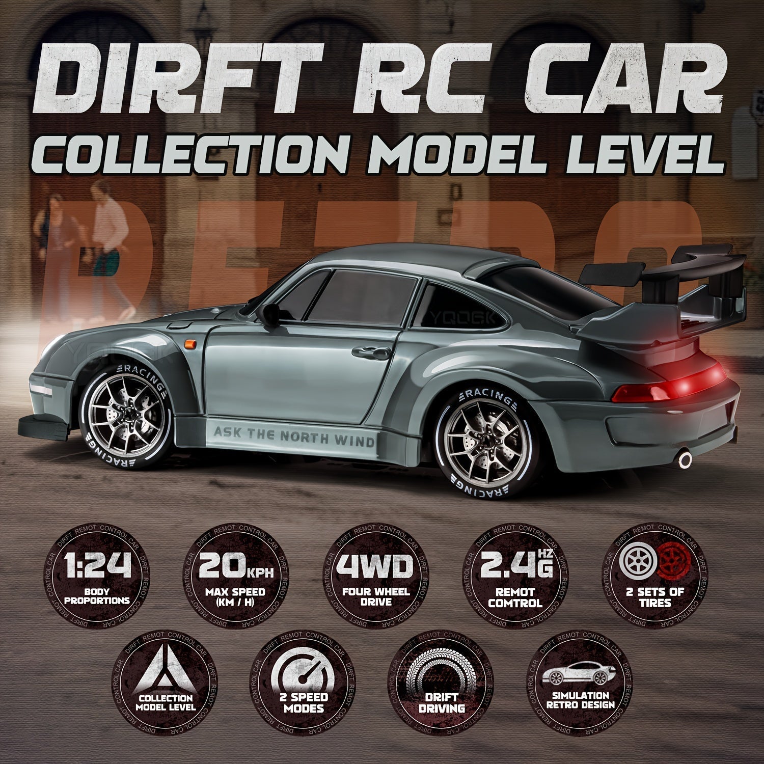 Ultimate 1:24 RC Drift Car with LED Wheels – Rechargeable 4WD Racing Toy | ventumra