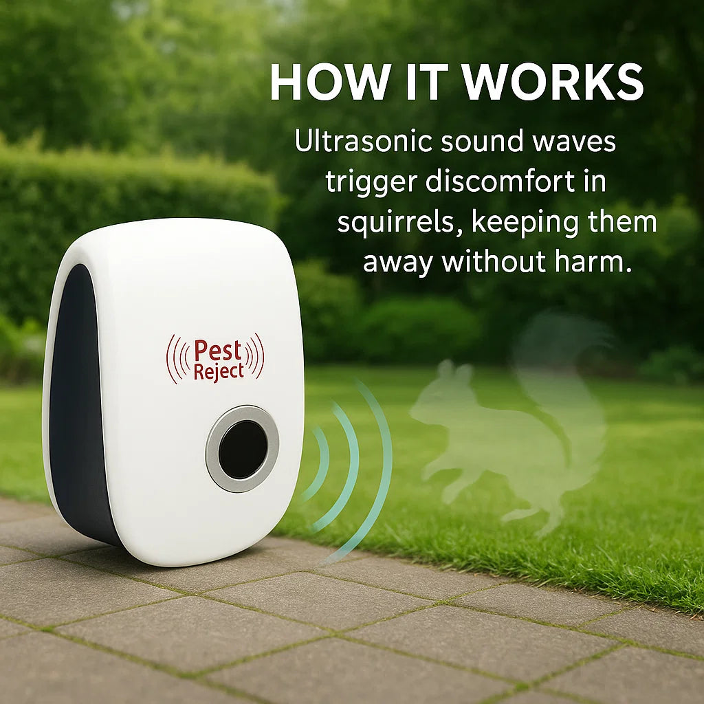 Ultrasonic Pest Repeller - Deters Squirrels in 48 Hrs for Outdoors | ventumra