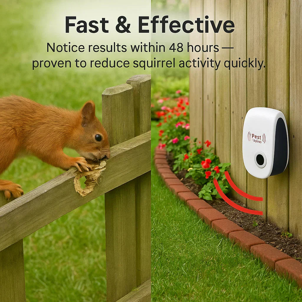 Ultrasonic Pest Repeller - Deters Squirrels in 48 Hrs for Outdoors | ventumra